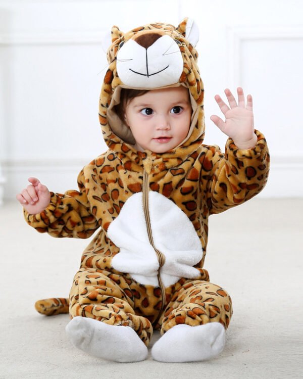 Plush Animal Hooded Baby Winter Romper