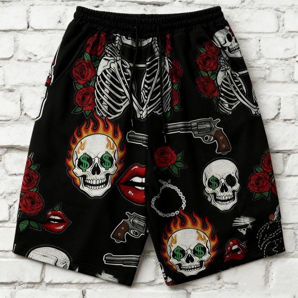 Graphic Print Street Shorts