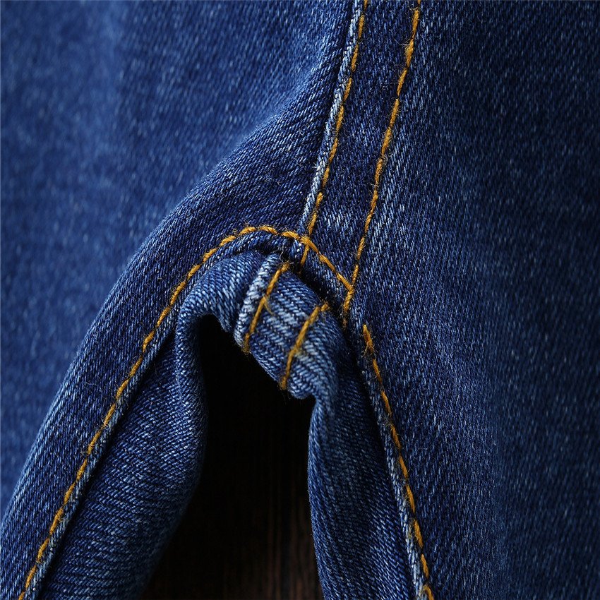 Girls Flared Denim Jeans With Button Detail - Image 3