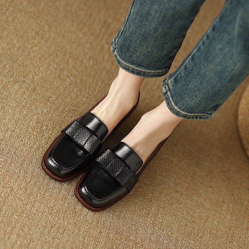 Classic Leather Block-Hell Loafers - Image 5