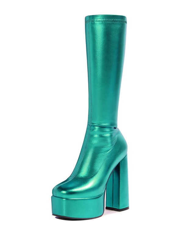 Alternative view of Metallic Stretch Platform Boots
