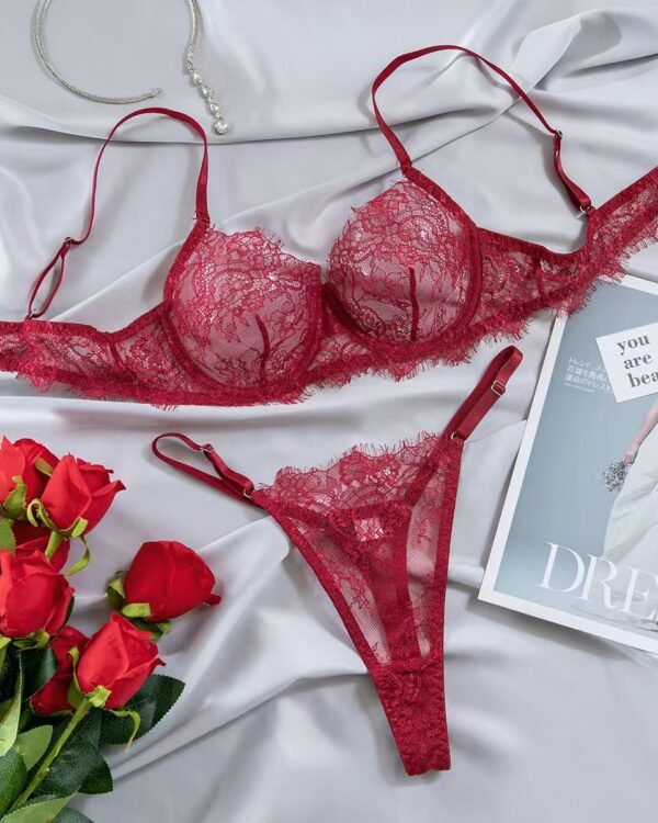 Alternative view of Womens Ultra-Thin Mesh Sheer Bra Set