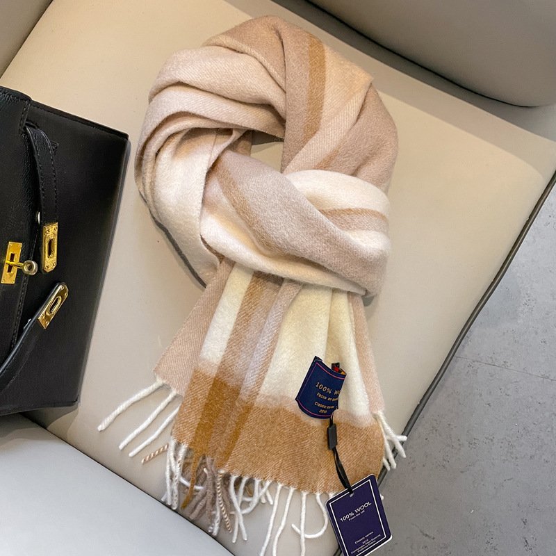 Checked Wool Scarf - Winter Essential - Image 8