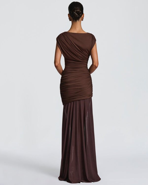 Alternative view of Draped Ruched Maxi Evening Dress