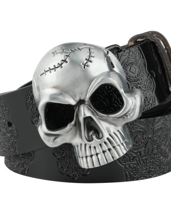 Alternative view of Metal Skull Buckle Leather Belt