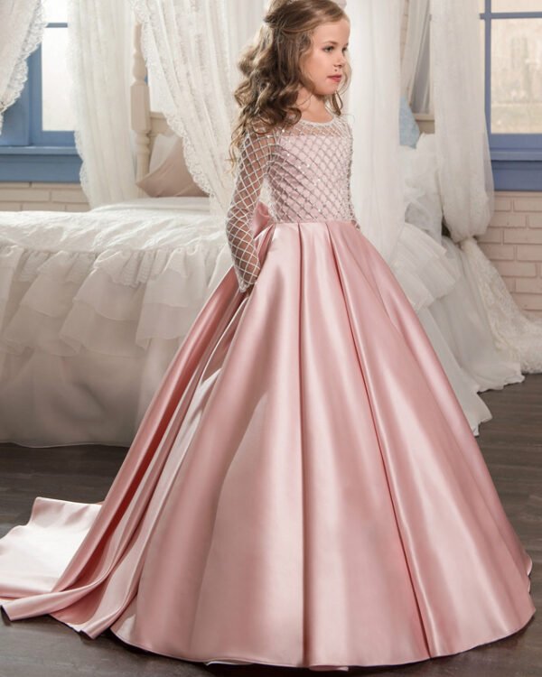 Girls Mesh Trail Birthday Gown