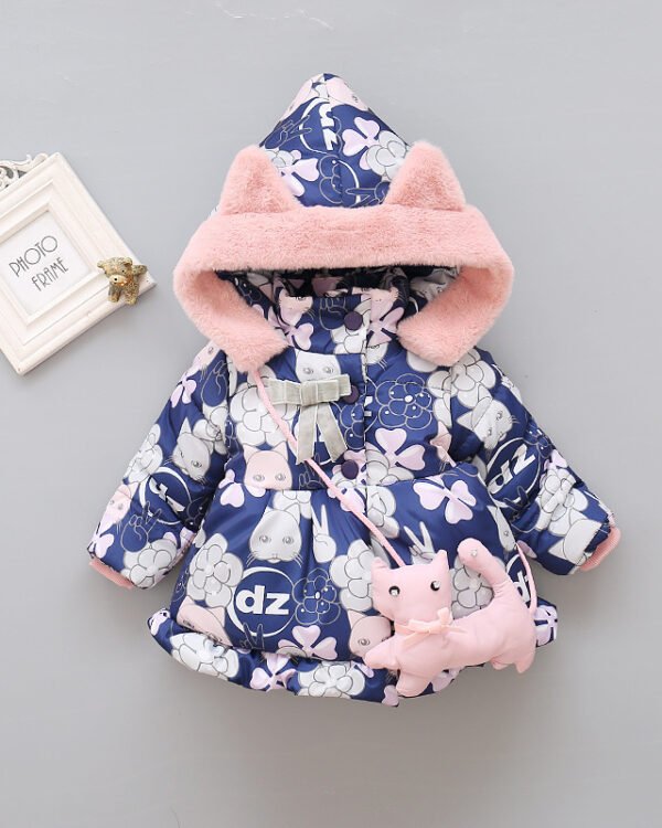 Plush Hooded Winter Coat for Girls