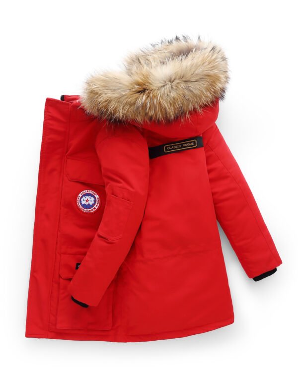 Alternative view of Kids Long Down Winter Jacket With Fur Hood