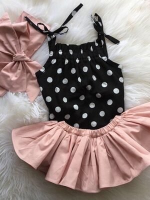 Baby Girl Polka Tutu Birthday Set