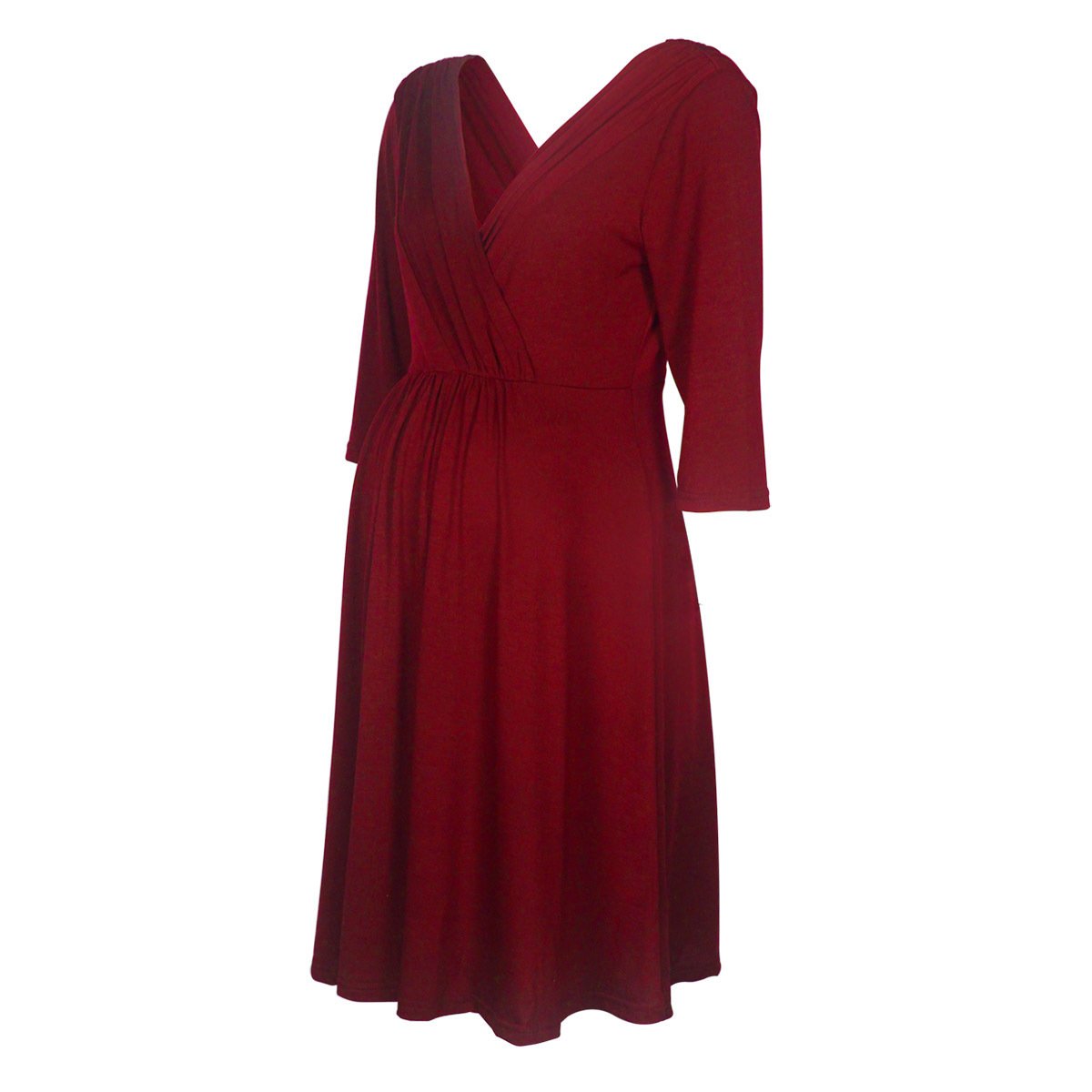 Wrap-Neck Maternity Nursing Dress - Image 2