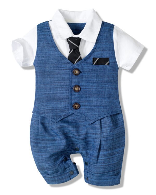 Baby Gentleman Style Birthday Jumpsuit