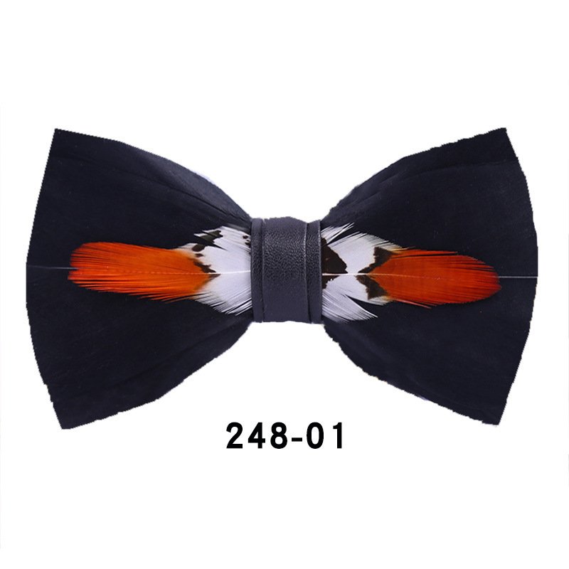 Feather Bow Tie - Statement Formal Accent - Image 4