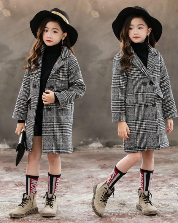 Girls Houndstooth Winter Coat