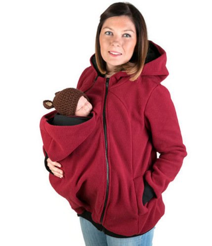 Alternative view of Kangaroo Carry Maternity Winter Hoodie