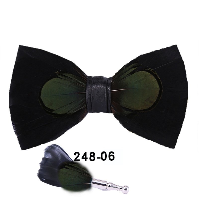 Feather Bow Tie - Statement Formal Accent - Image 9
