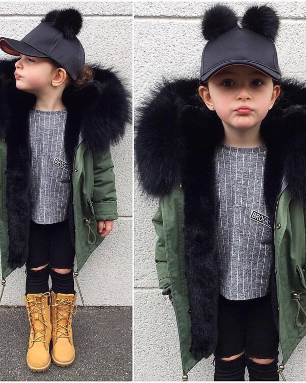 Alternative view of Luxury Faux Fur Hooded Winter Parka for Kids