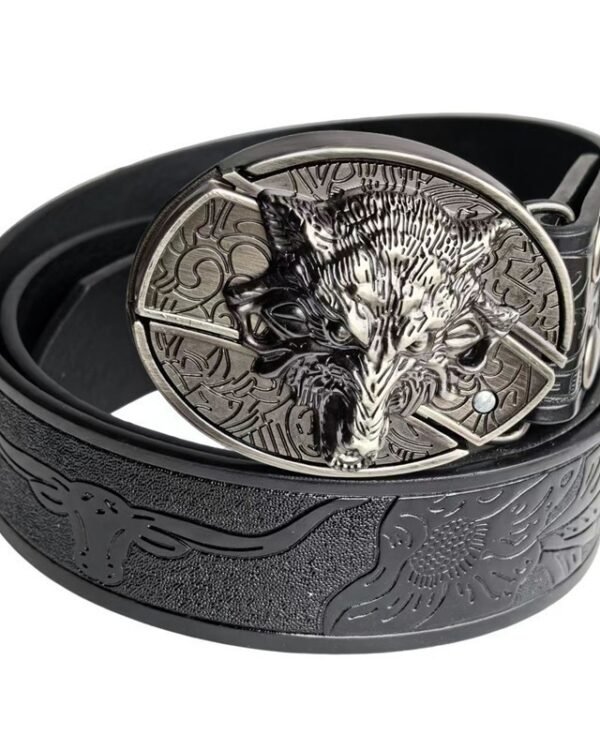 Alternative view of Black Wolf Head Dark Edition Belt