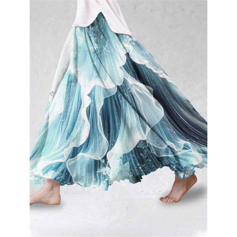 Bohemian Floral Midi Skirt - Image 3