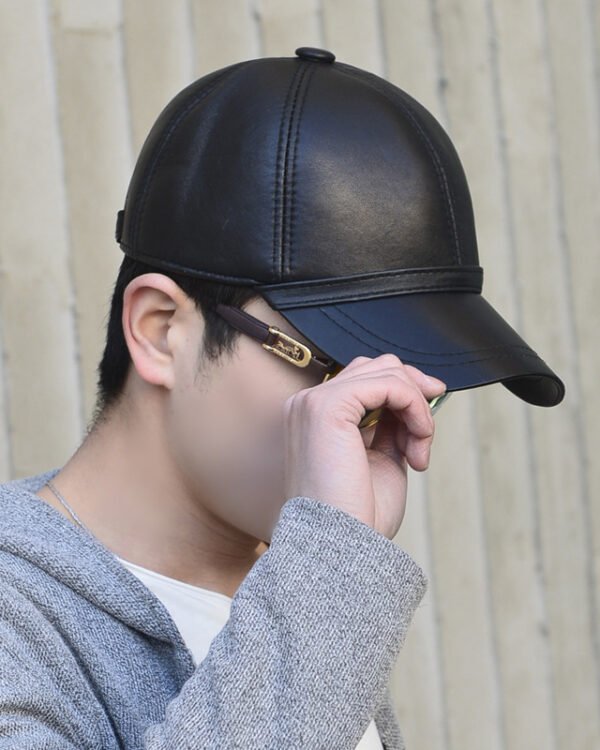 Sheepskin Leather Baseball Cap