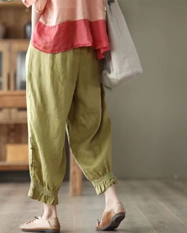 Alternative view of Vintage Lace Trim Linen Harem Pants