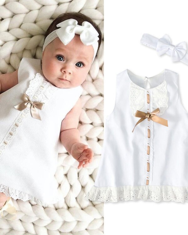 Girls Baby Bow Front Birthday Dress