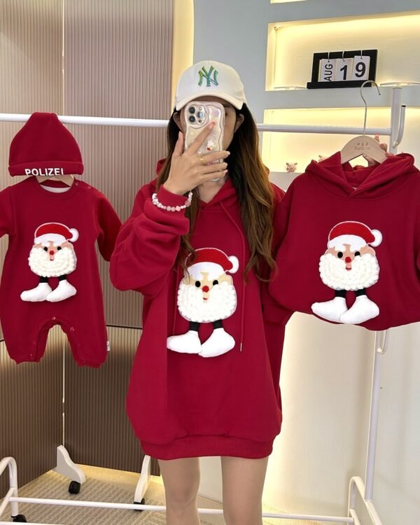 Cozy Santa Hoodie Set (Mom & Child)
