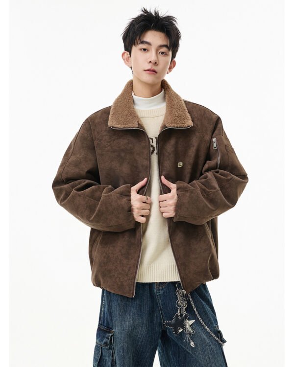 Alternative view of Textured Lapel Winter Coat