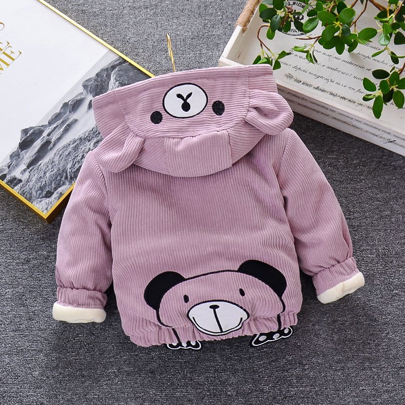Baby Girl Cozy Bear Hooded Outerwear Jacket - Image 2