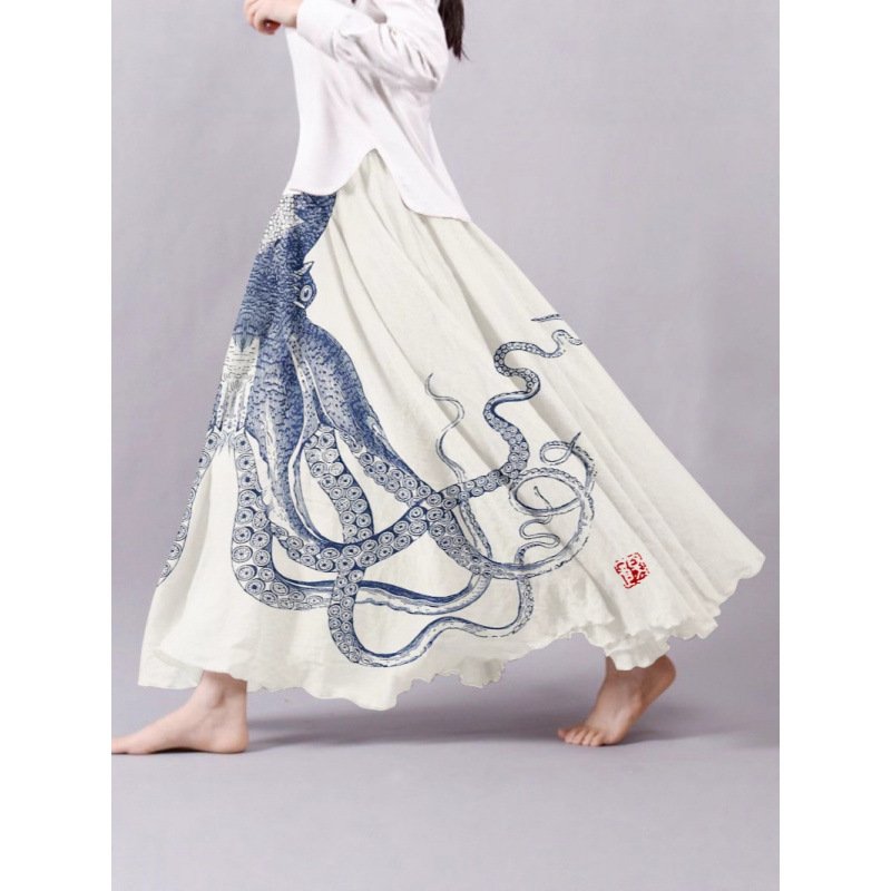 Bohemian Floral Midi Skirt - Image 7