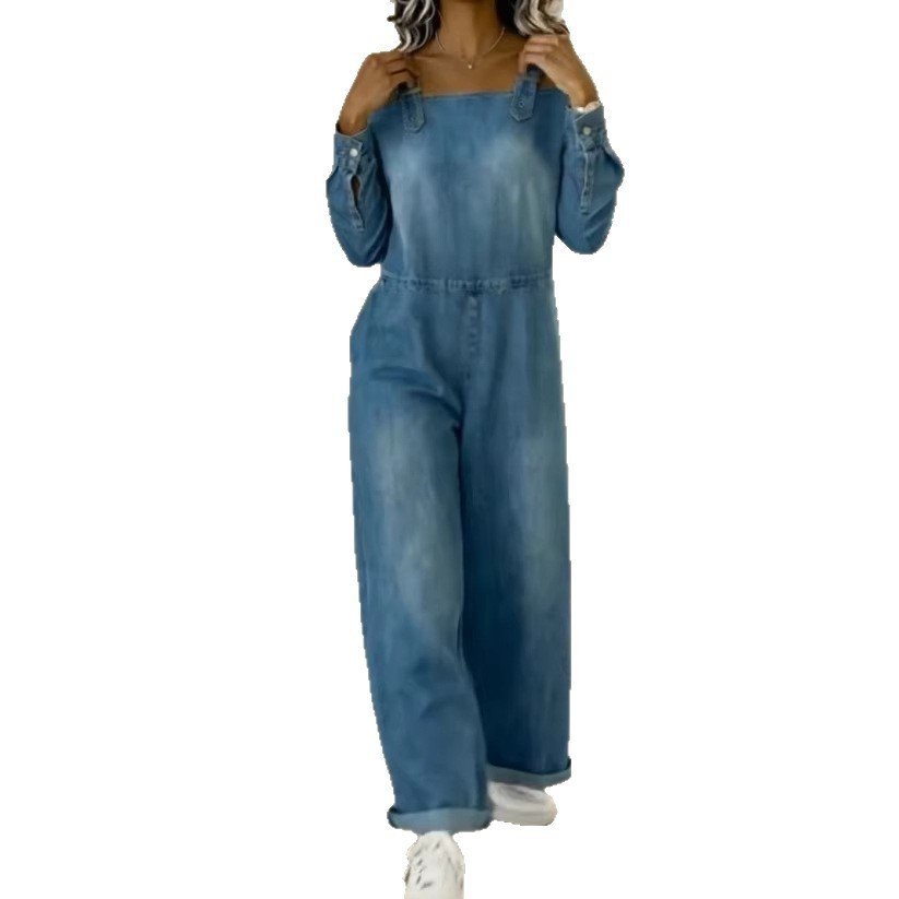 Relaxed Denim Utility Jumpsuit - Image 4