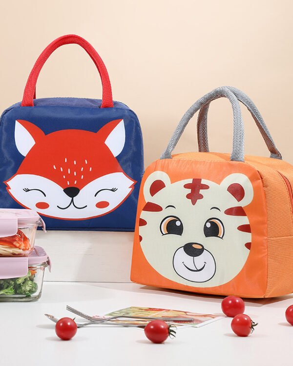 Alternative view of Playful Animal Kids Lunch Tote Bag