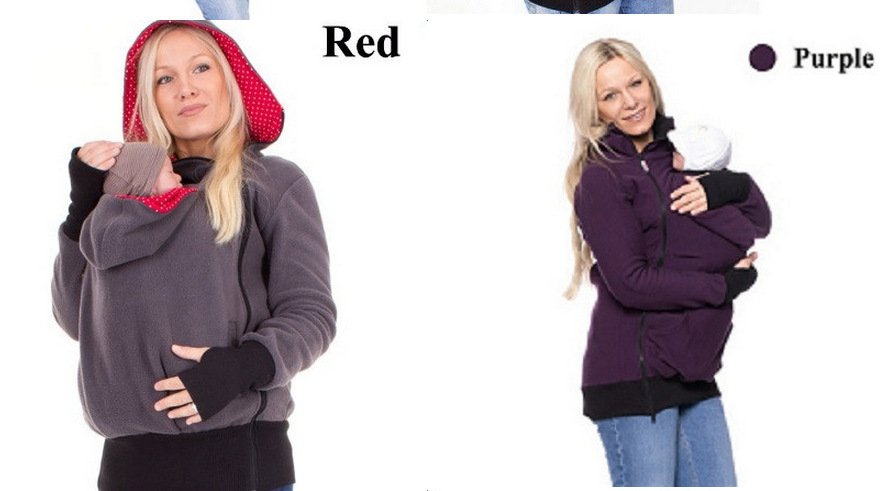 Kangaroo Carry Maternity Winter Hoodie - Image 6