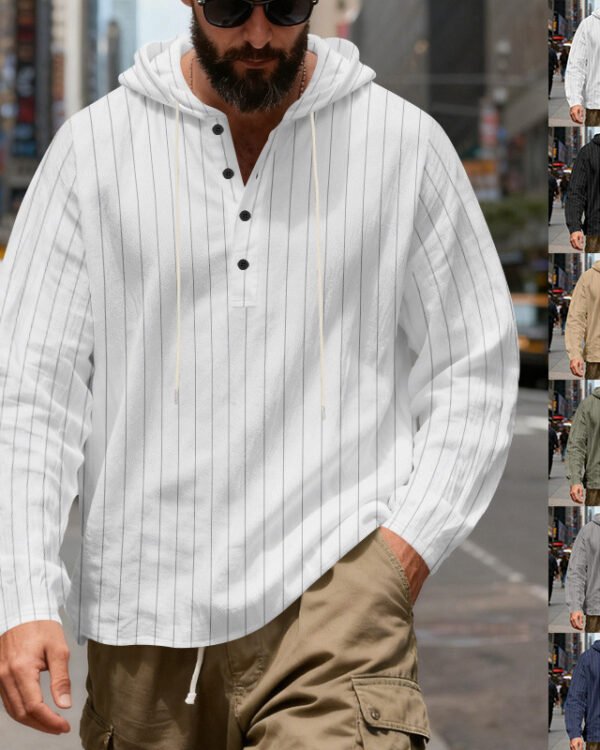 Linen Hooded Relaxed Shirt