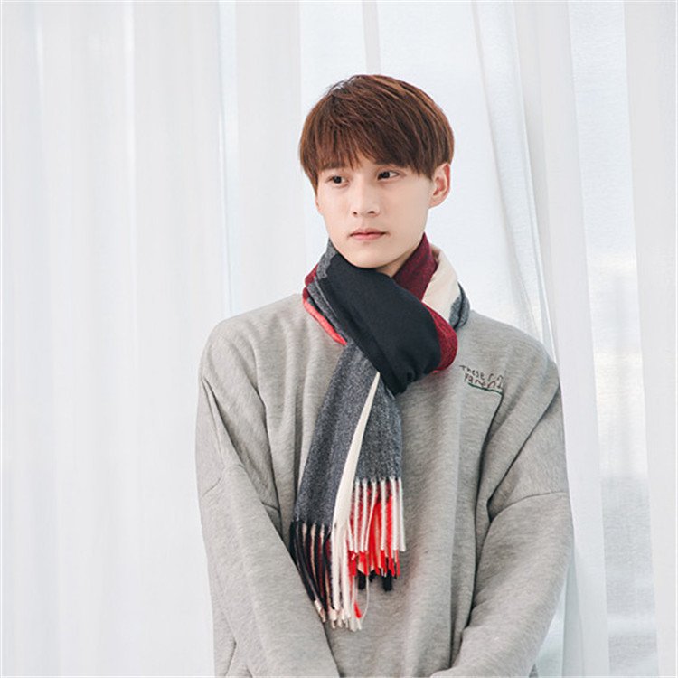 Warm Tassel Plaid Bristle Scarf - Image 6