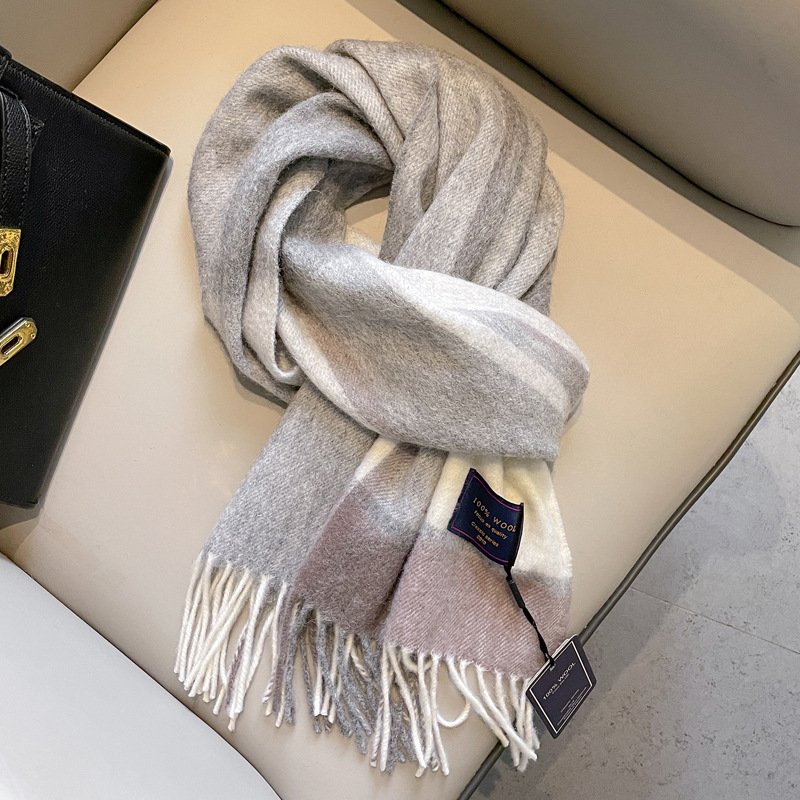 Checked Wool Scarf - Winter Essential - Image 4