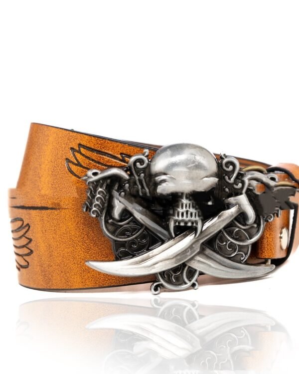 Dark Street Skull Buckle Leather Belt