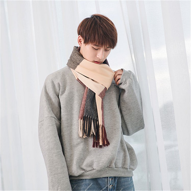 Warm Tassel Plaid Bristle Scarf - Image 2
