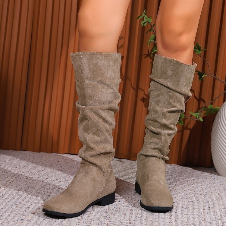 Suede Chunky Heel Mid Boots - Image 5
