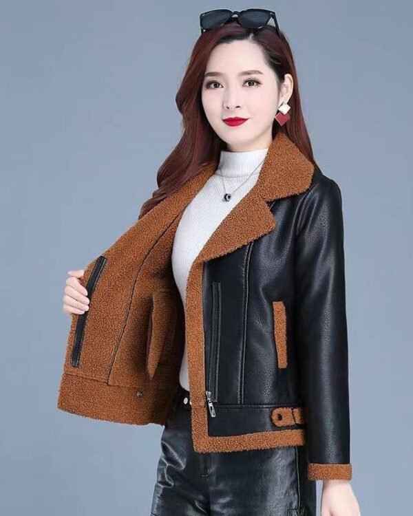 Shearling-Lined Biker Jacket