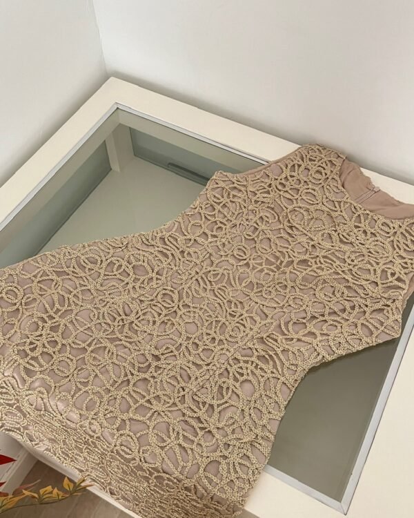 Alternative view of Gold Thread Embroidered Slim Midi Dress