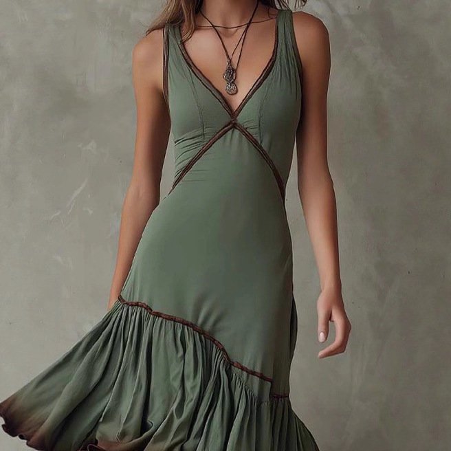 Bohemian Tie-Dye Ruffle Midi Skirt. - Image 4