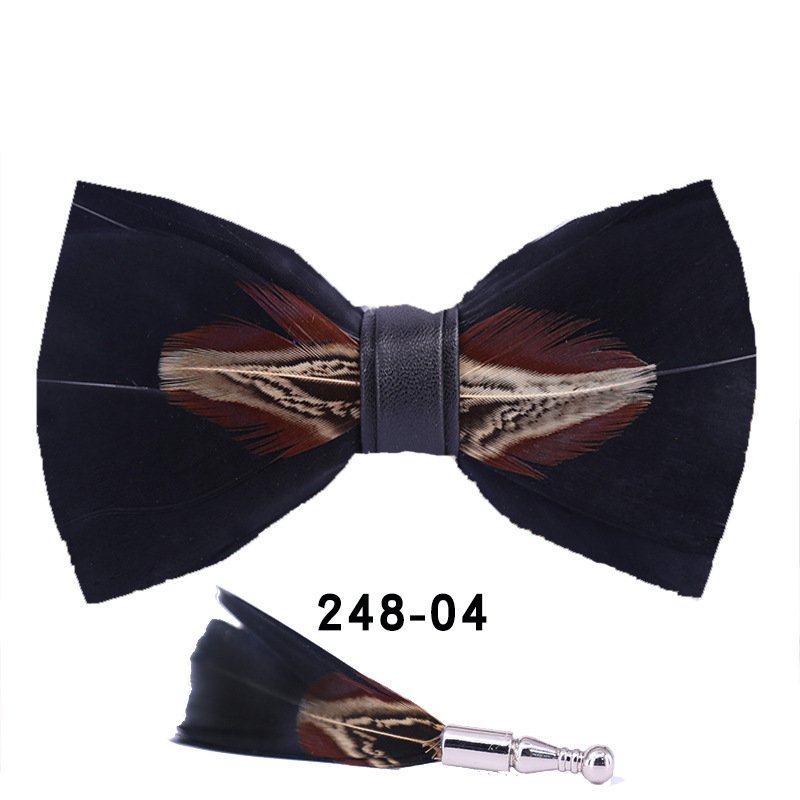 Feather Bow Tie - Statement Formal Accent - Image 8