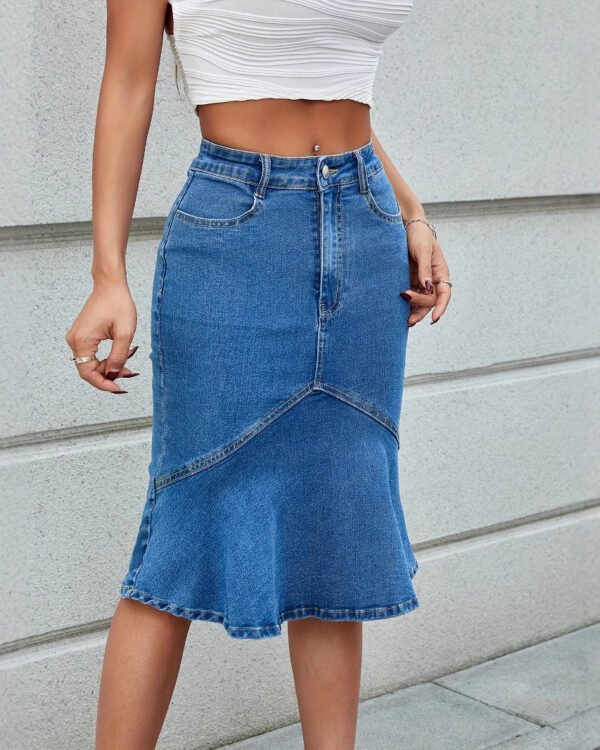 Denim Fishtail Midi Skit