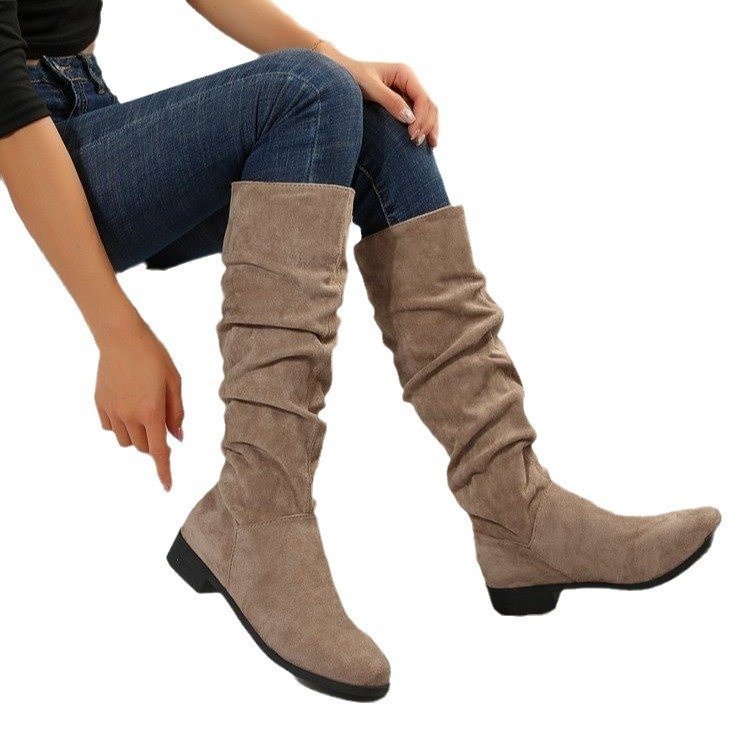 Suede Chunky Heel Mid Boots - Image 4