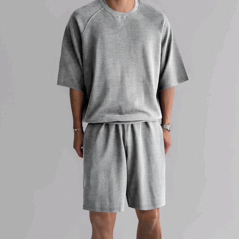 Men's Terry Relaxed Fit Lounge Shorts Set - Image 6