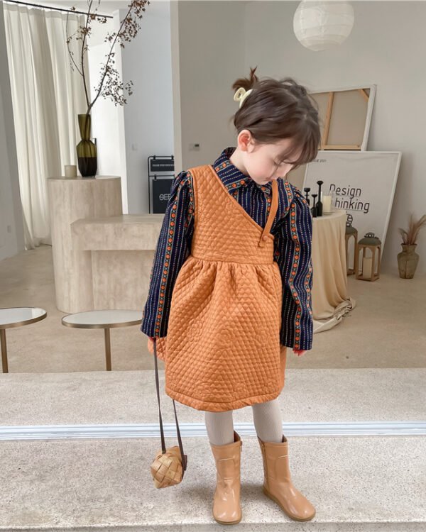 Girls Fleece Leyered Shirt Dress Set