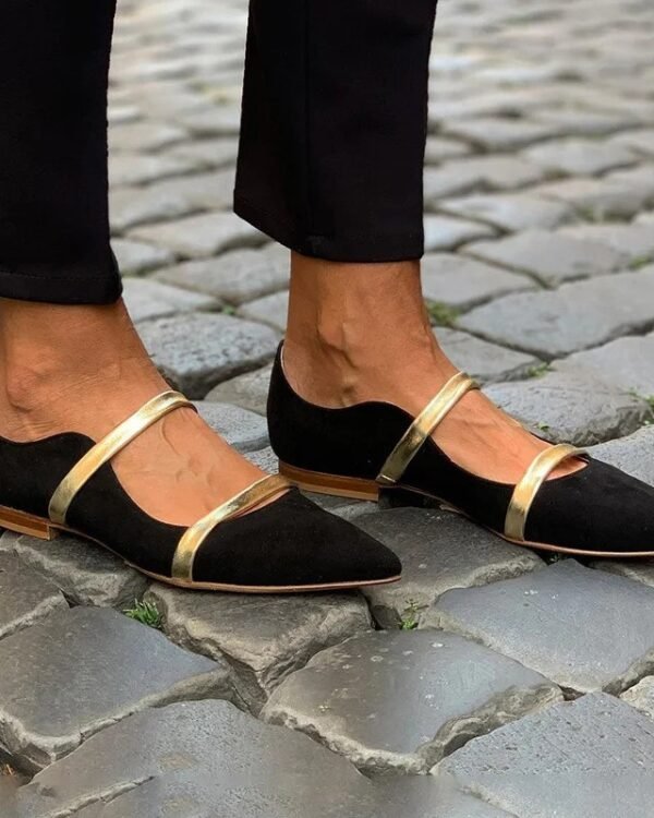 Alternative view of Pointed Suede Strap Flats
