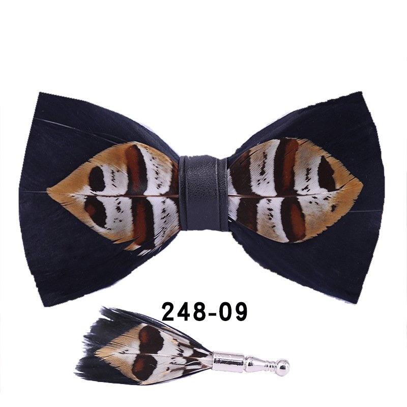 Feather Bow Tie - Statement Formal Accent - Image 10