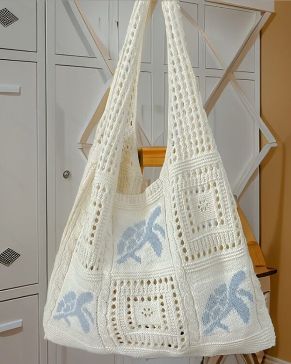 Hand-Knit Retro Mesh Tote