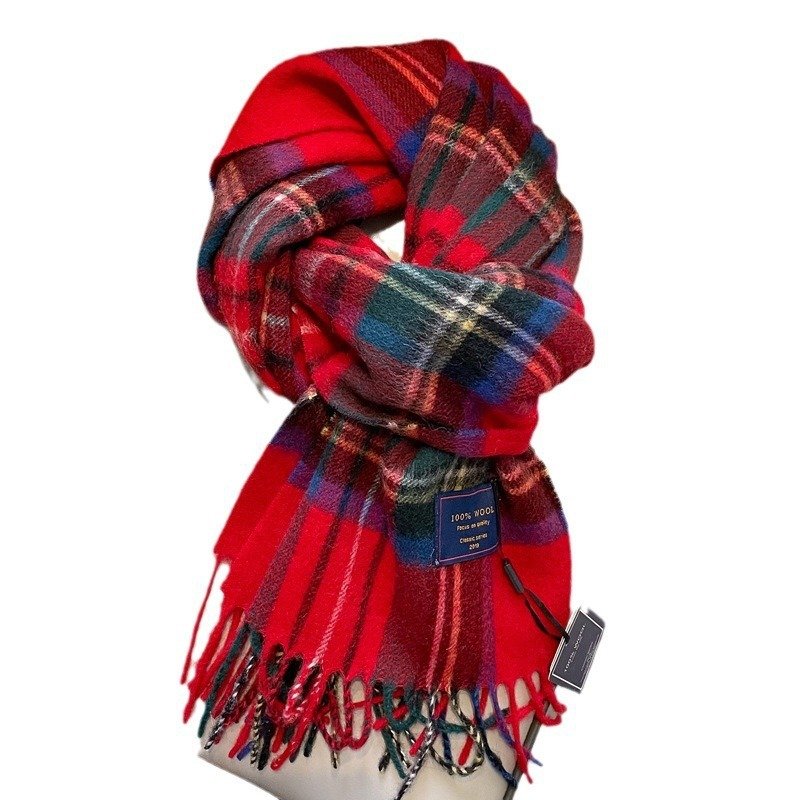 Checked Wool Scarf - Winter Essential - Image 6